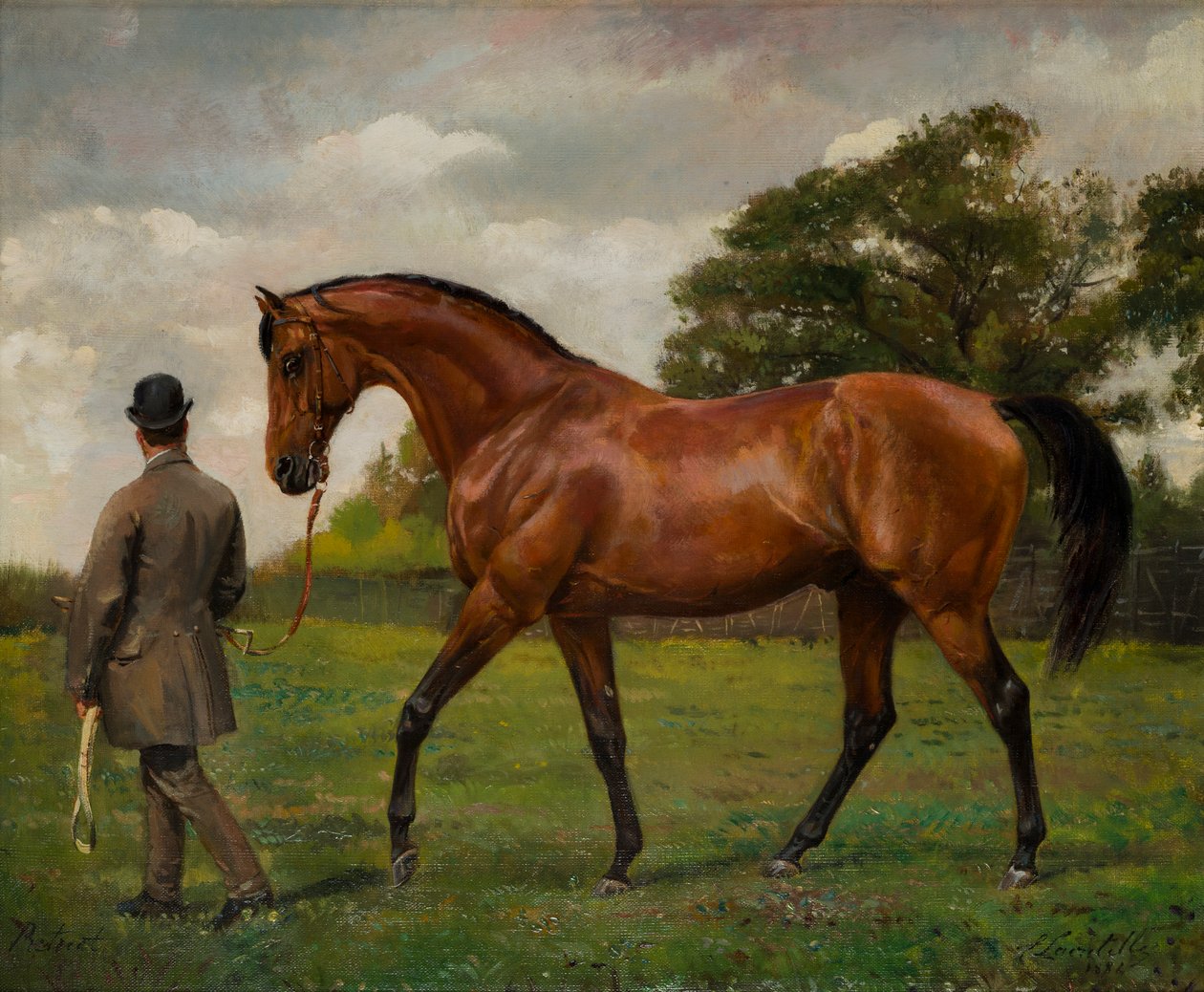 Retreat: vinner av Doncaster Cup, ca. 1884 (olje på lerret) av Jean Edouard Lacretelle