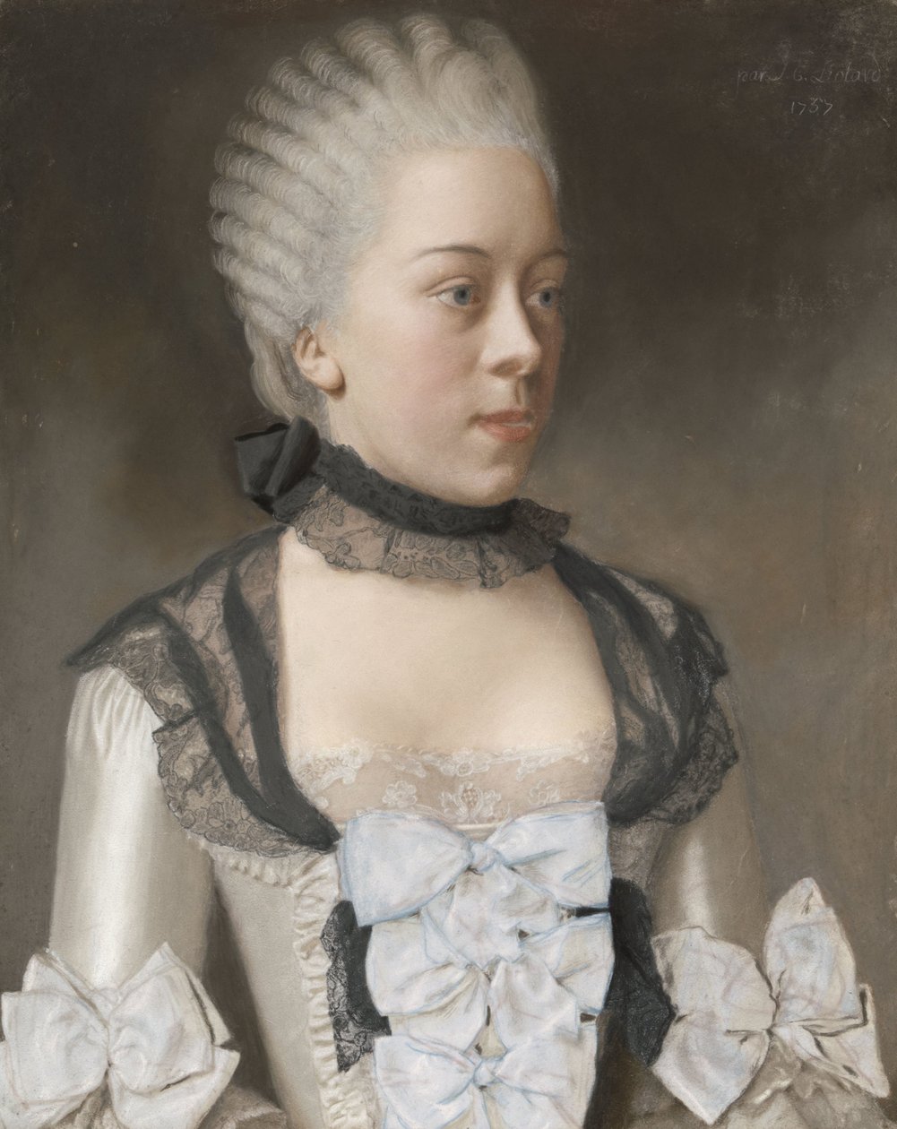 Wilhelmina Hillegonda Schuyt av Jean Etienne Liotard (signed by artist)