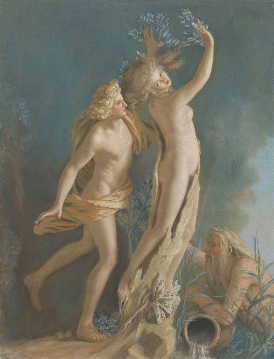 Apollo og Daphne, etter Lorenzo Berninis Marble Group i Galleria Borghese, Roma Apollo og Daphne, etter Lorenzo Berninis marmorgruppe i Galleria Borghese, Roma av Jean Étienne Liotard