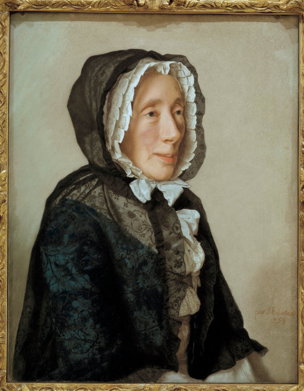 Portrett av fru Tronchin. Maleri av Jean Etienne Liotard (1702-1789) Ec. Følg. av Jean Étienne Liotard