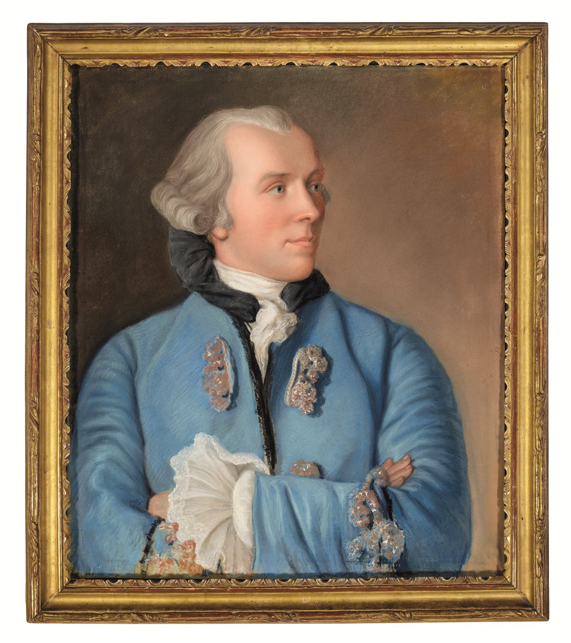 Portrett av Philibert Cramer (pastell på blått papir, montert på lerret) av Jean Étienne Liotard