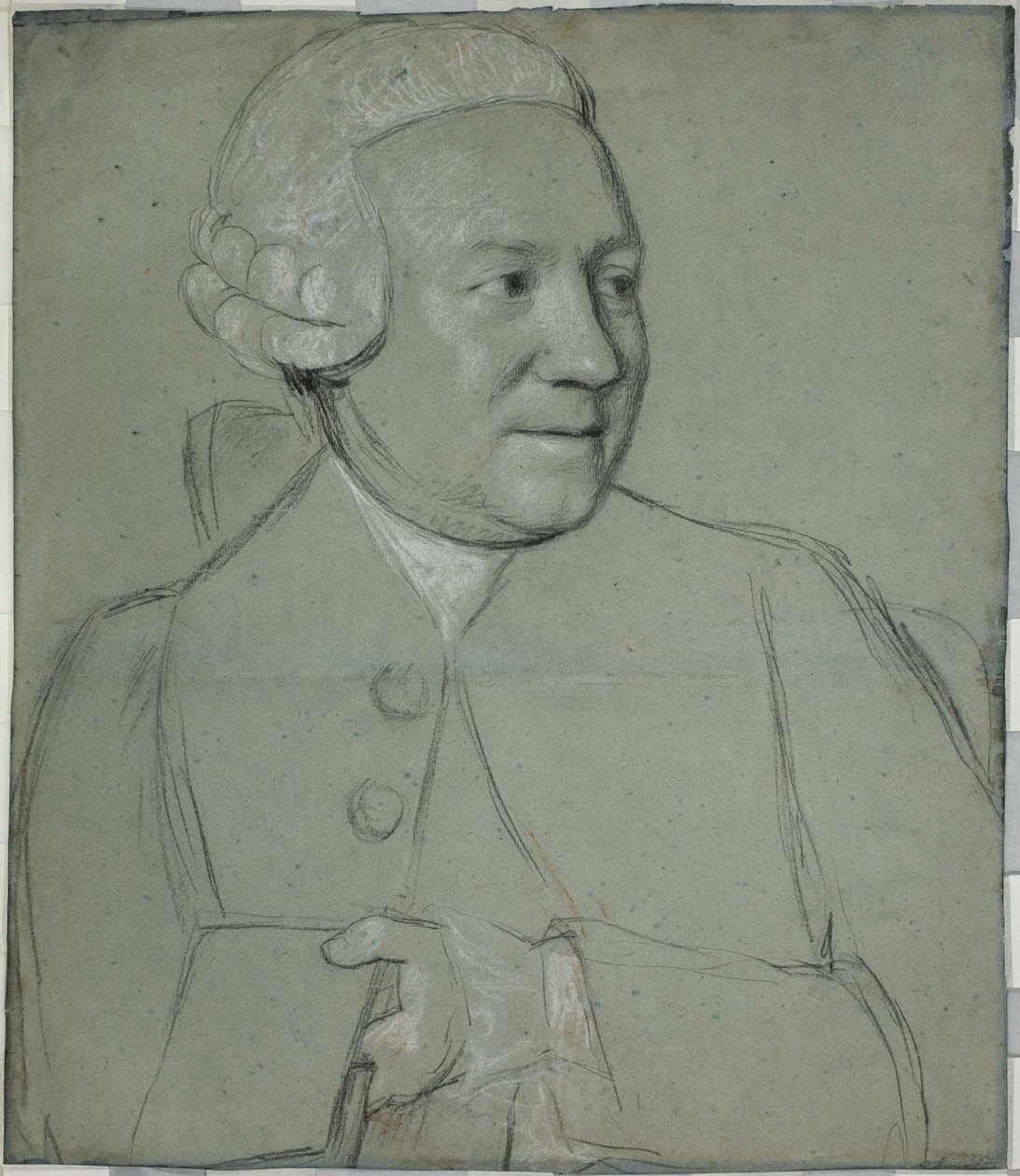 Portrett av en mann som holder en bok, vendt til høyre av Jean Étienne Liotard