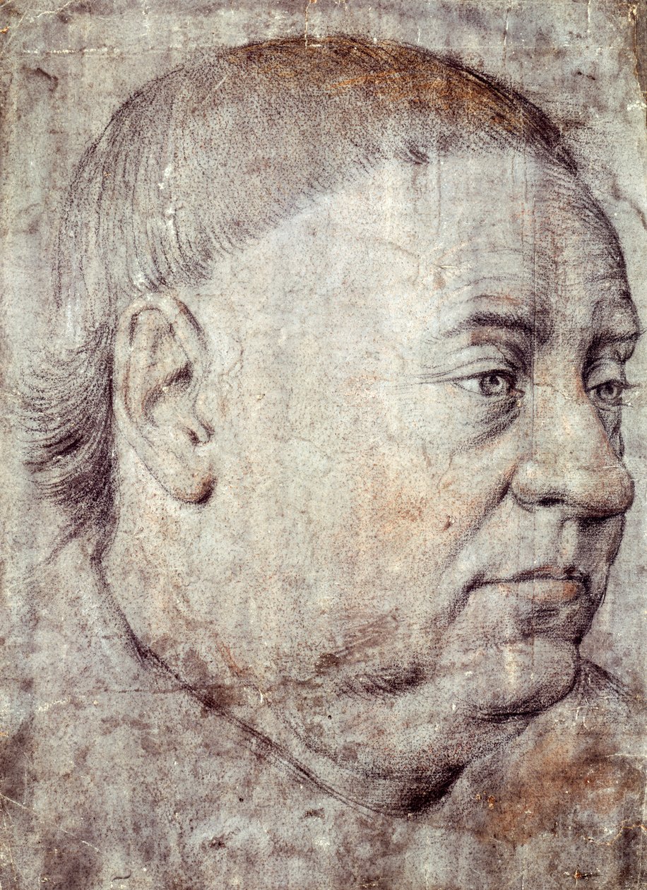 Tegning for portrett av Guillaume Jouvenel des Ursins, kansler av Charles VII av Jean Fouquet (ca. 1415-ca. 1481) av Jean Fouquet