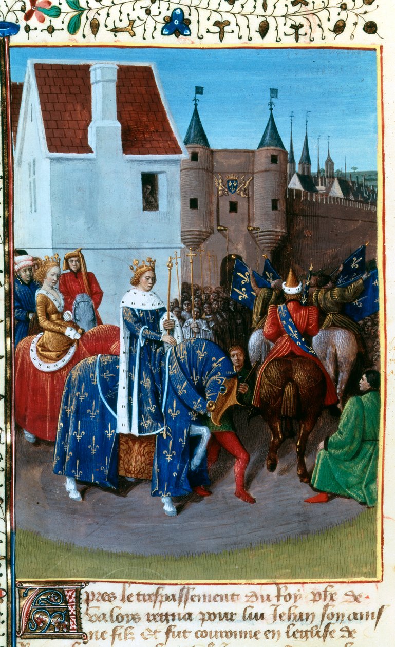 Johannes IIs inntog i Paris, 1300-tallet, 1455-1460. av Jean Fouquet