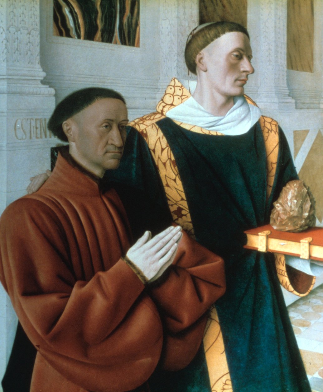 Etienne Chevalier og St Stephen, c1450 av Jean Fouquet