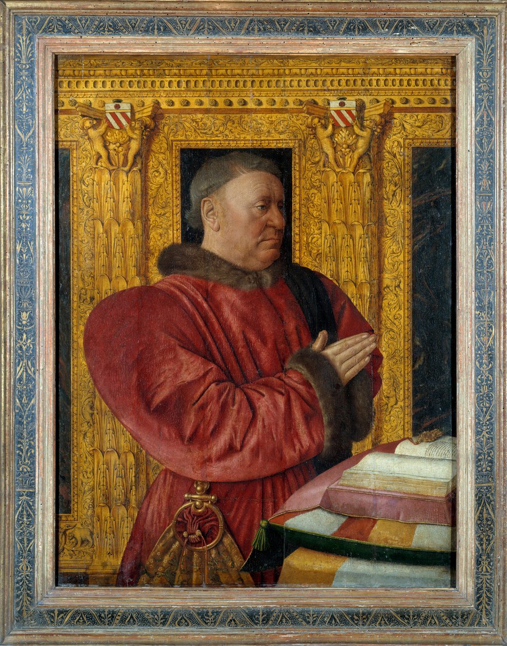 Portrett av Guillaume Jouvenel des Ursins (1401-1472) Baron de Trainel, kansler i Frankrike Maleri på tre av Jean Fouquet (1420-1481) 1400-tallet Søn. 0,96x0,73 m av Jean Fouquet