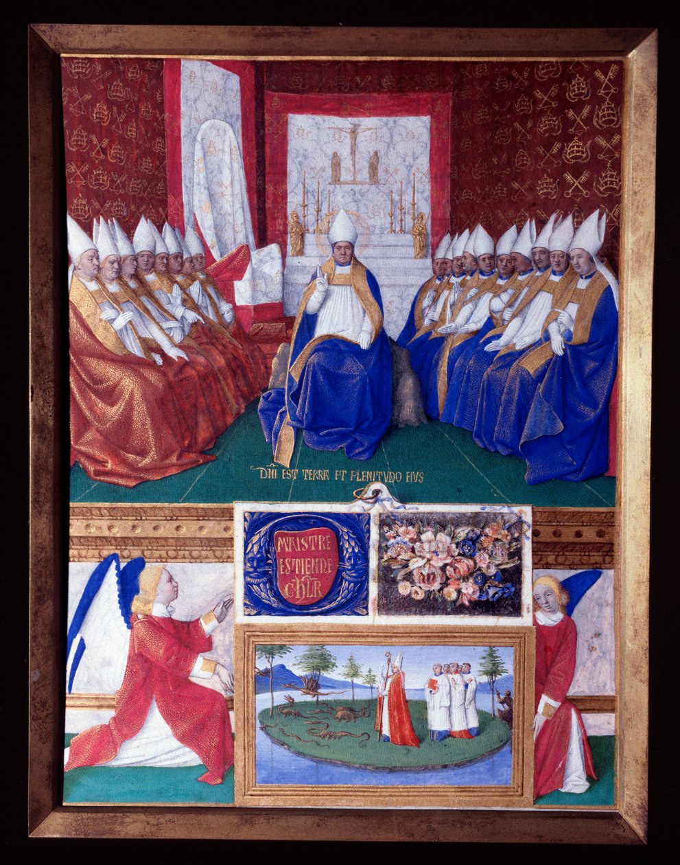 Saint Hilaire Saint Hilaire (Saint-Hilaire) (401-449) til rådet sammenkalt av pave Leon I rundt 445-445 Miniatyr hentet fra "The Book of Hours of Etienne Chevalier" av Jean Fouquet (1420-1477/1481) av Jean Fouquet