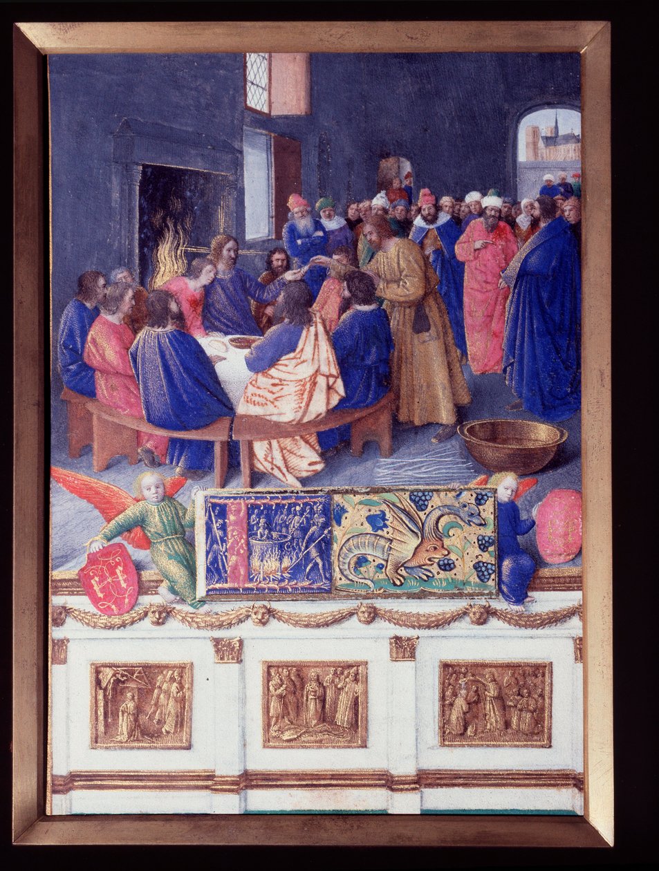 Saint John har Cene. Miniatyr hentet fra "" The Book of Hours of Etienne Chevalier"" av Jean Fouquet (1420-1477/1481) av Jean Fouquet