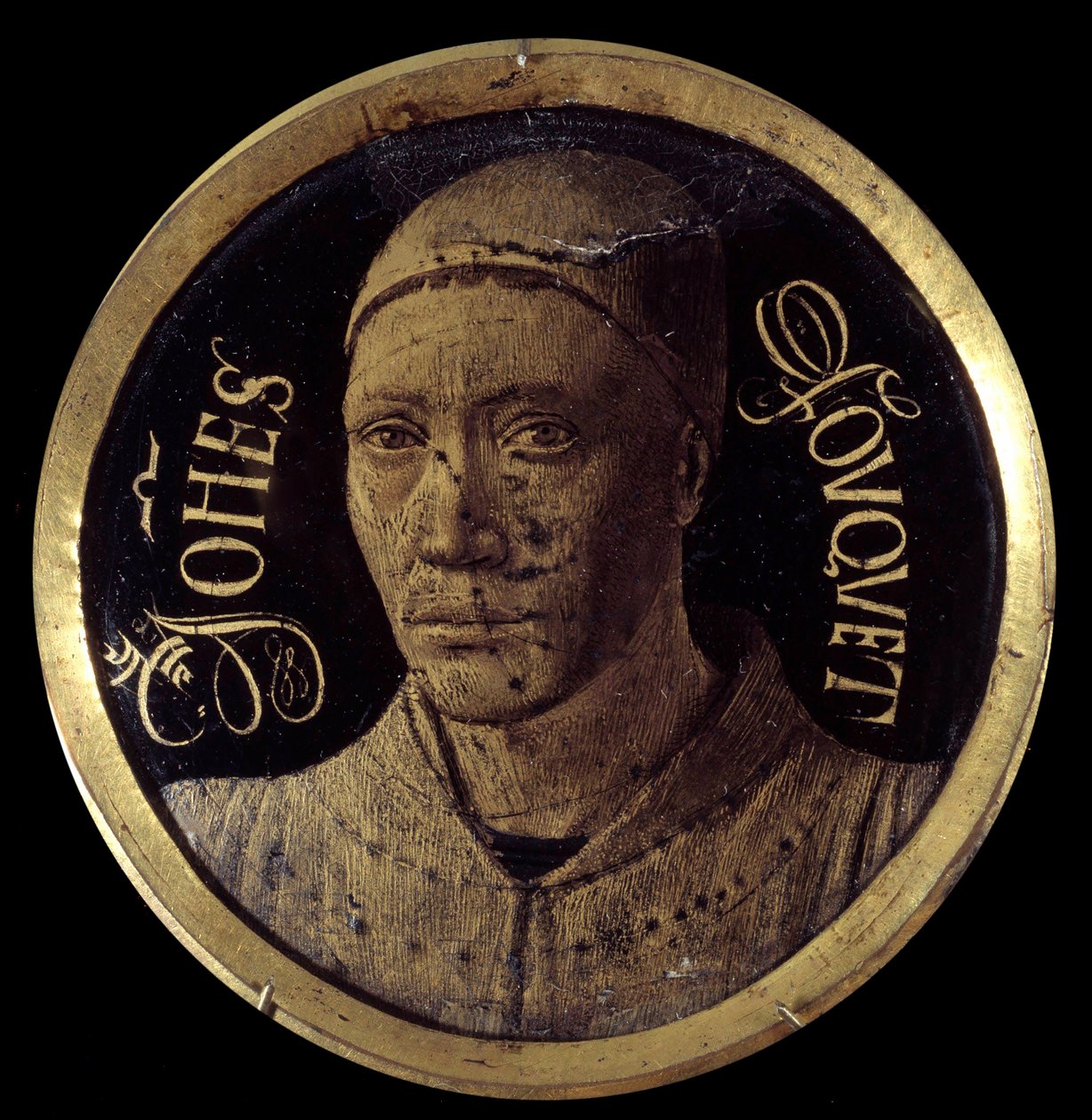 Selvportrett fra diptyken til Notre-Dame de Melun Miniatyrmaleri på e-post av Jean Fouquet (1420-1477/1481) 1400-tallet Diam. 0,068 m av Jean Fouquet