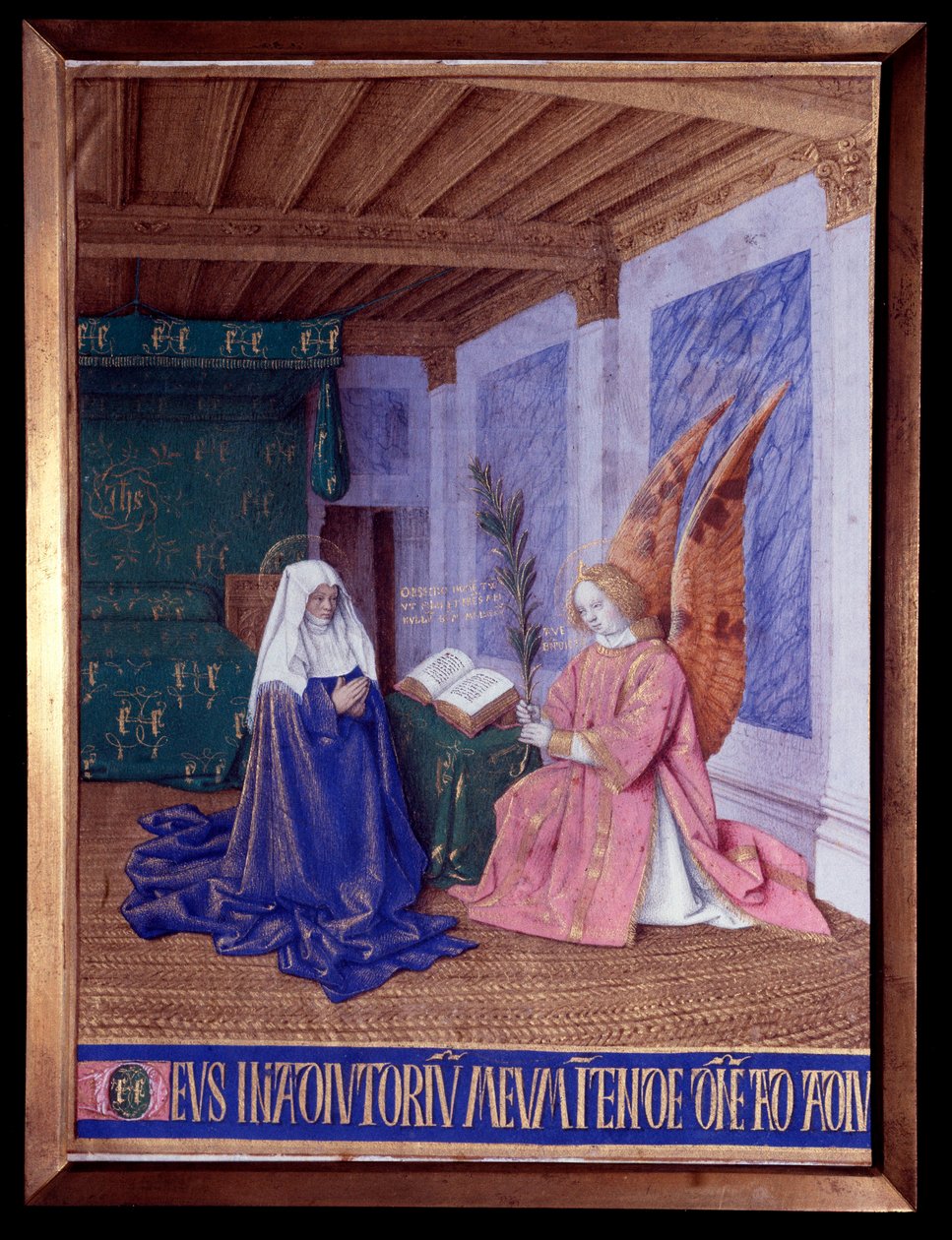 The Hours of the Virgin: The Second Annunciation Miniature i "The Hours of Etienne Chevalier" av Jean Fouquet (1420-1481) av Jean Fouquet