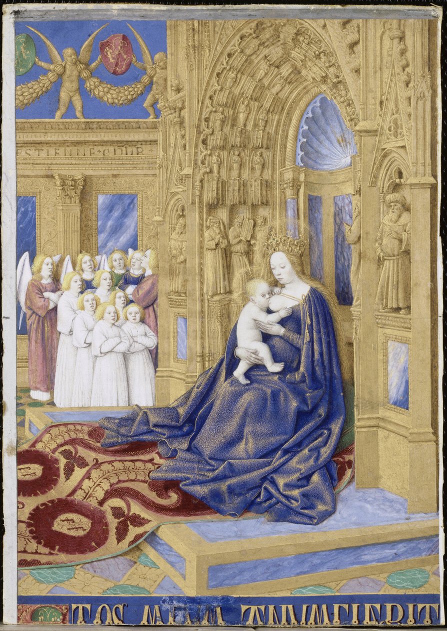 The Virgin and Child tronet Hours of Étienne Chevalier av Jean Fouquet