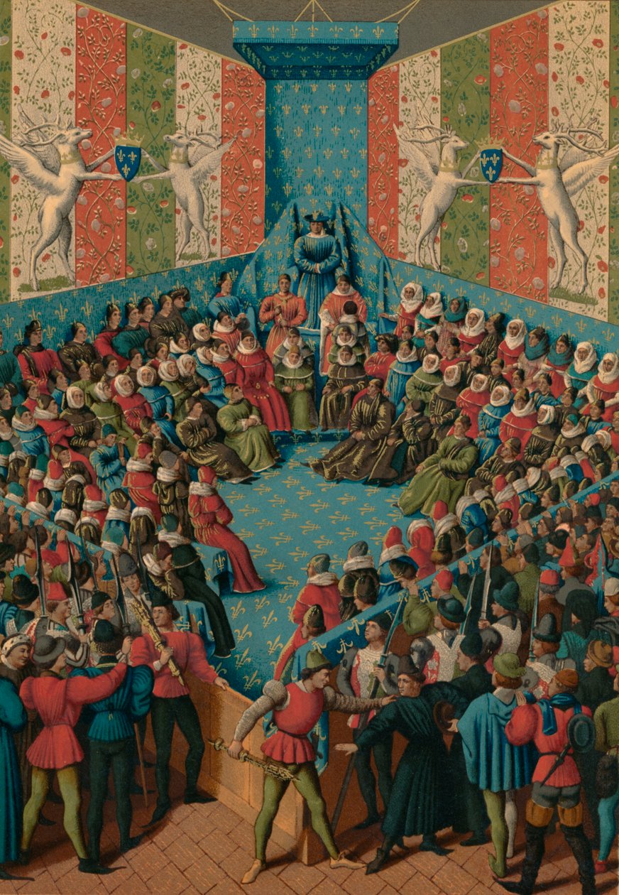 Dom over Johannes II av Alencon, 1400-tallet av Jean Fouquet