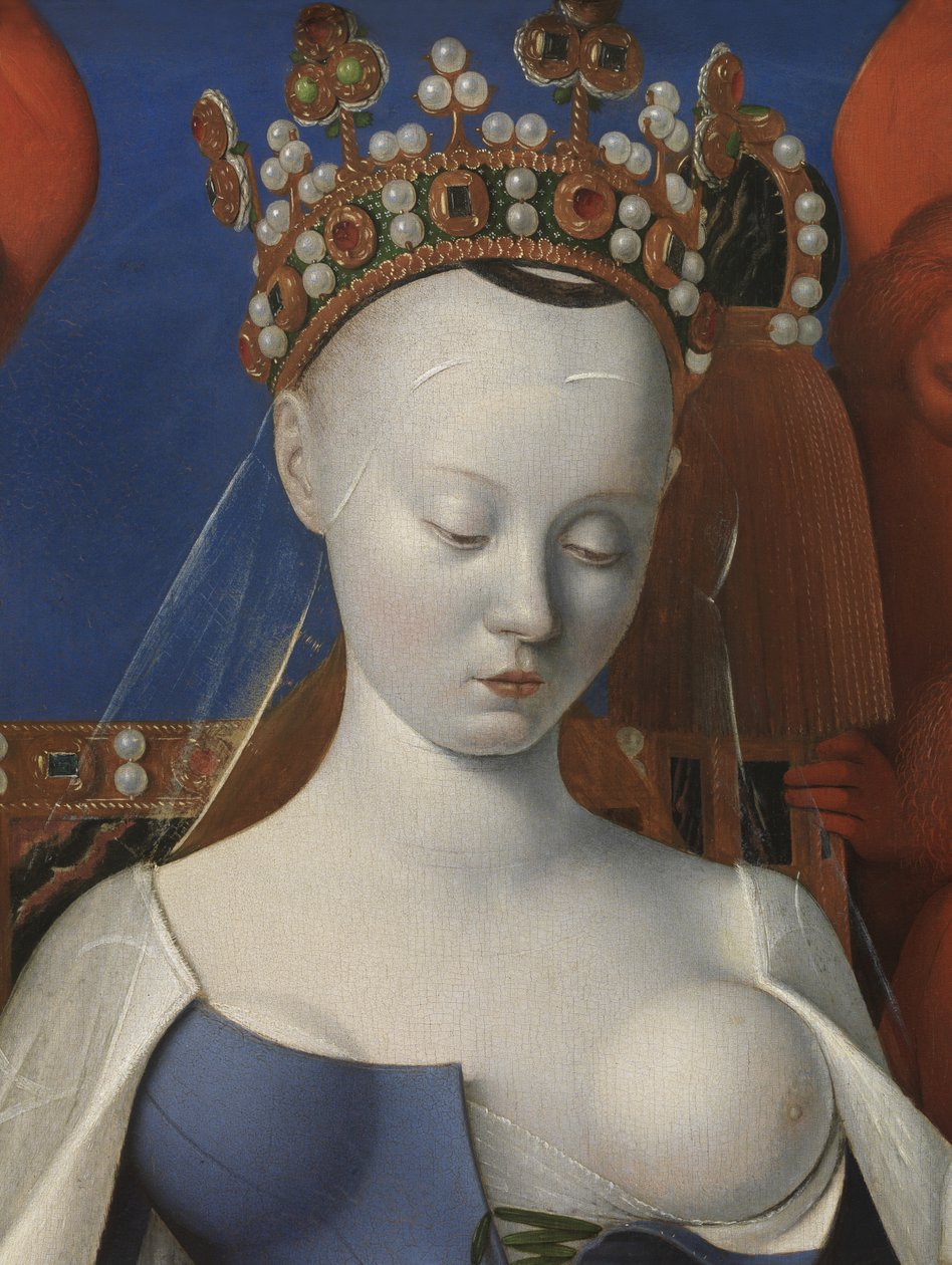 Jomfru og barn omgitt av kjeruber og serafer, detalj av Jean Fouquet