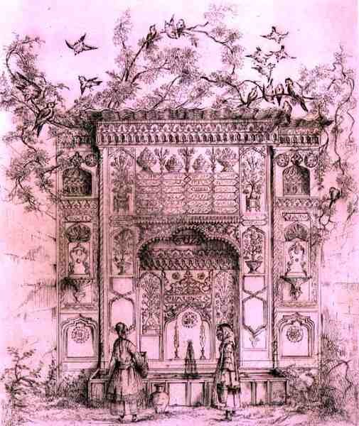 Ornamental Fountain, nær Galata Tower i Konstantinopel, fra 