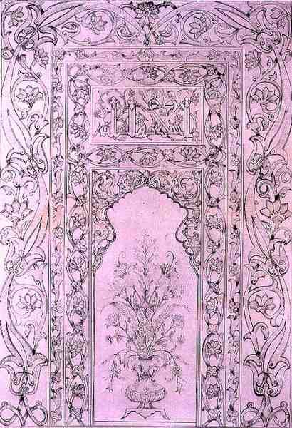 Flisepanel fra den blå moskeen, i Tabriz, Persia, fra 