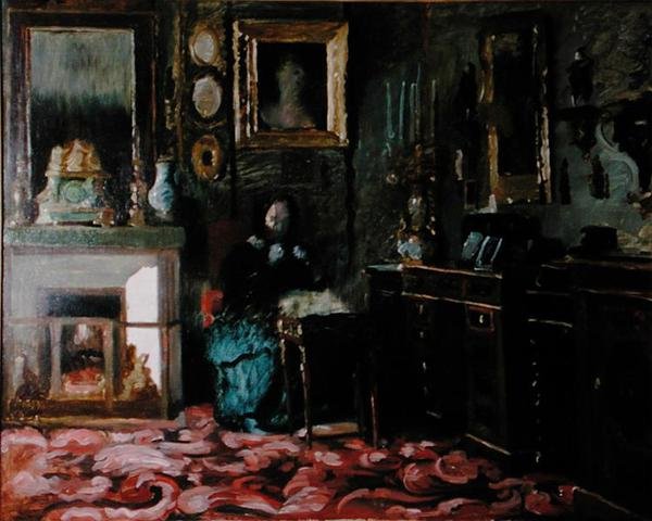Salongen til Madame Hanska (1801-82), rue Fortuner av Jean Francois (after) Gigoux
