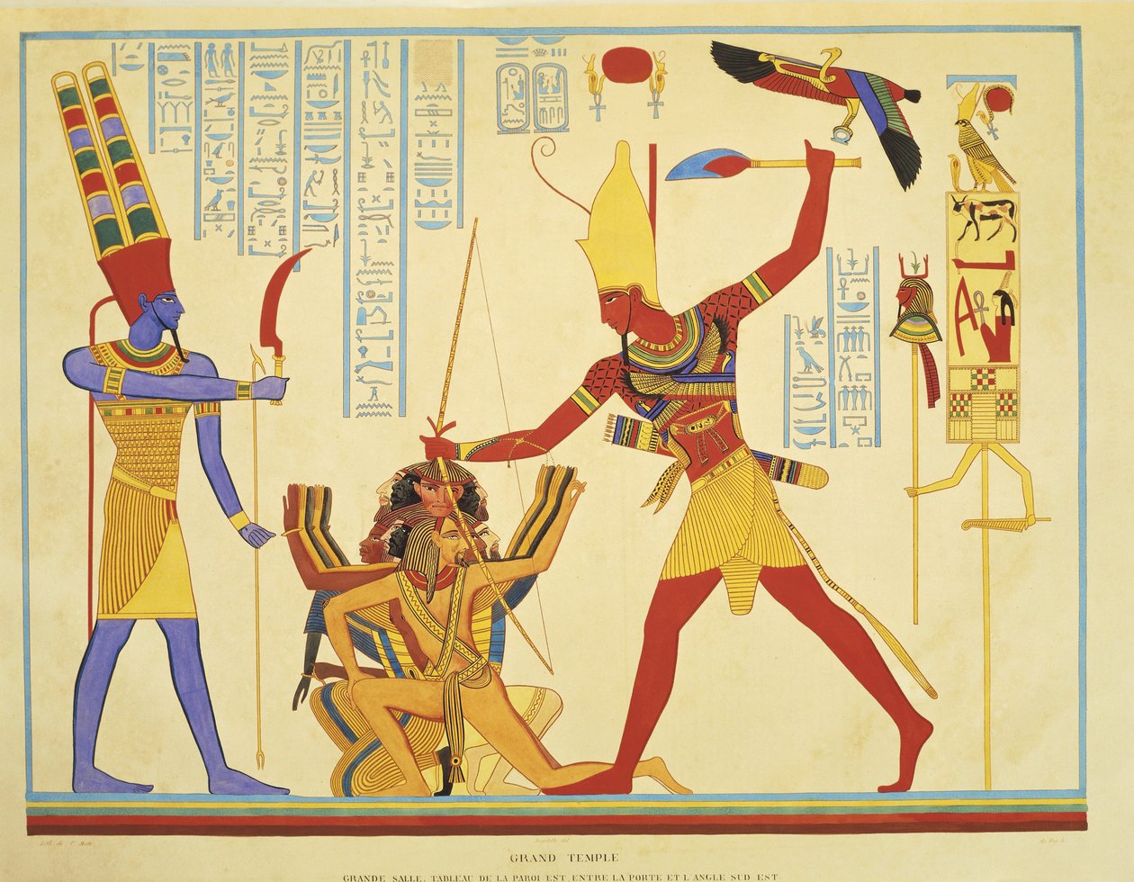 Reproduksjon av fresker i Abu Simbel-tempelet av J. F. Champollion av Jean Francois Champollion
