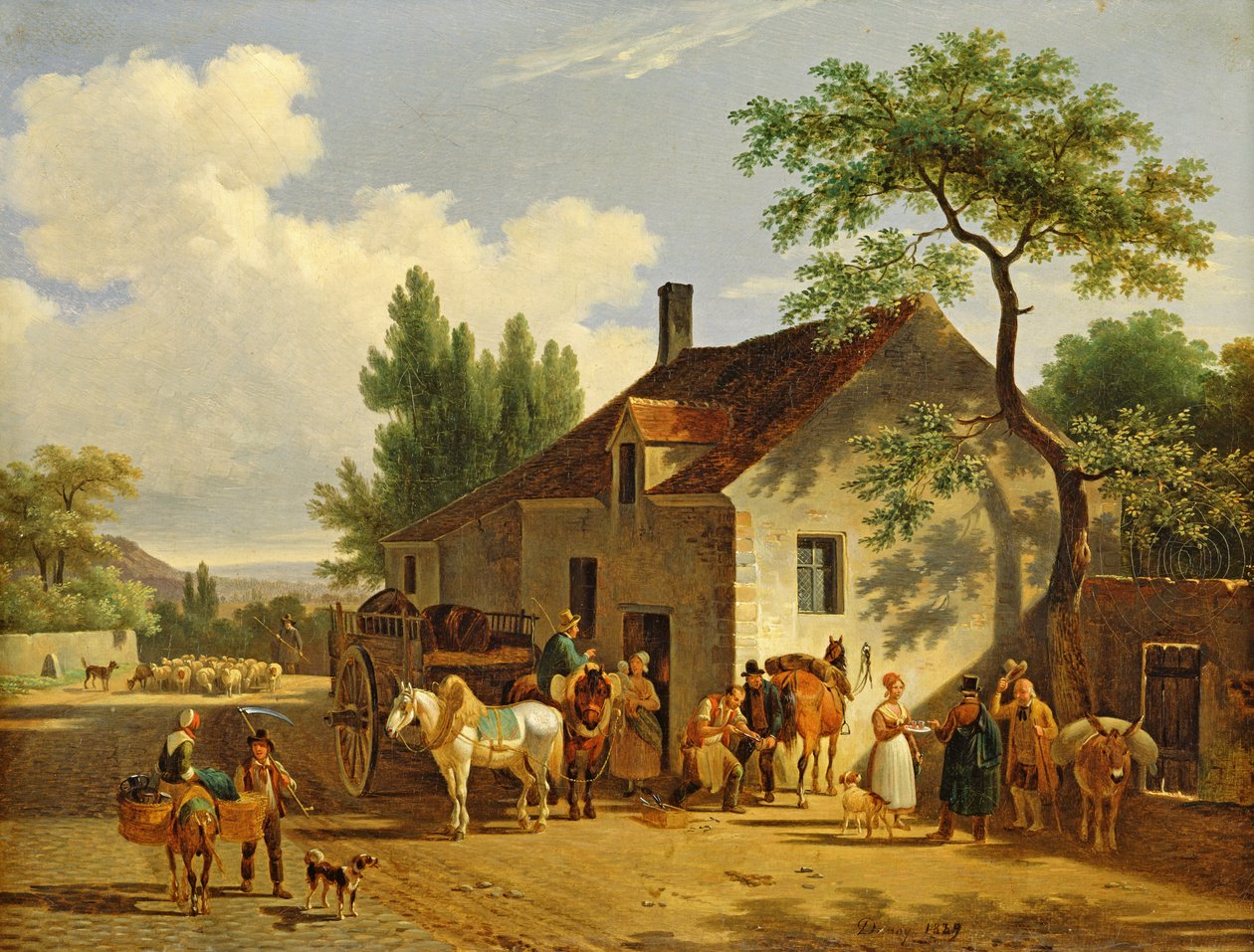 Utsikt over en landsby, 1839 av Jean Francois Demay
