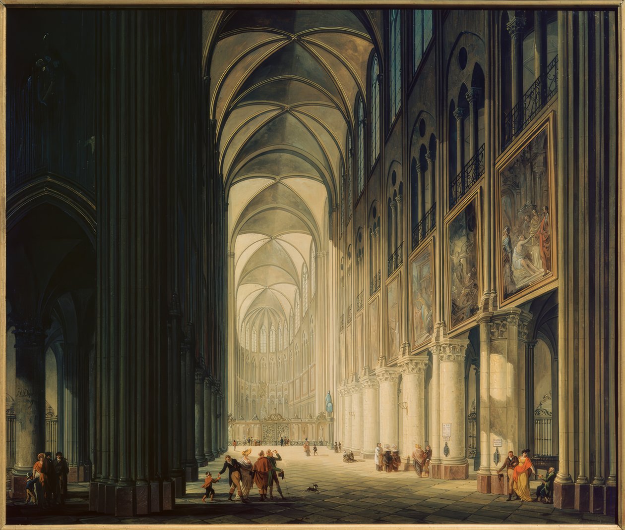 Innvendig visning av Notre-Dame 1789 av Jean Francois Depelchin
