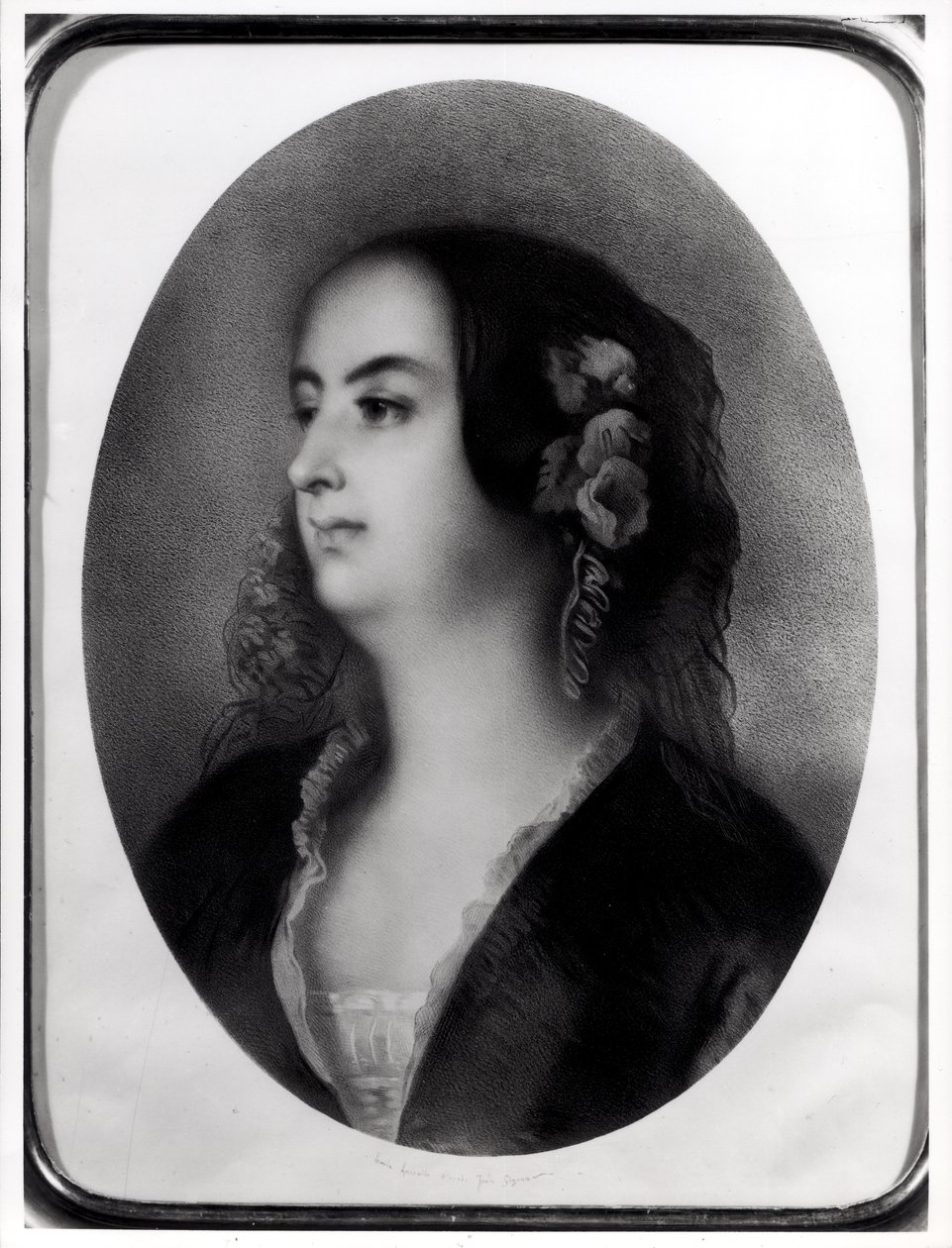 Madame Hanska (1801-82) gravert av Emile Lassalle (1813-71) (litografi) av Jean Francois Gigoux