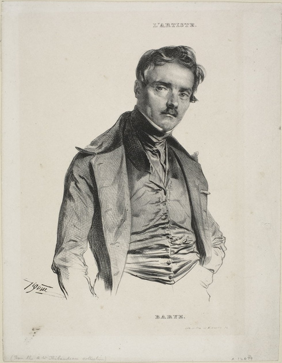 Portrett av billedhuggeren Antoine-Louis Barye av Jean Francois Gigoux