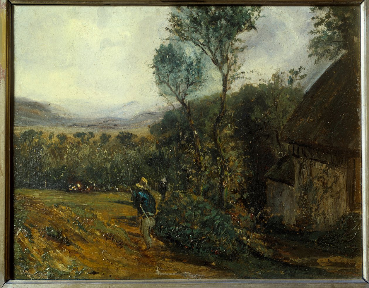 Gårdsmaleriet av Jean Francois Hue (1751-1823) 1800-tallet, av Jean Francois Hue