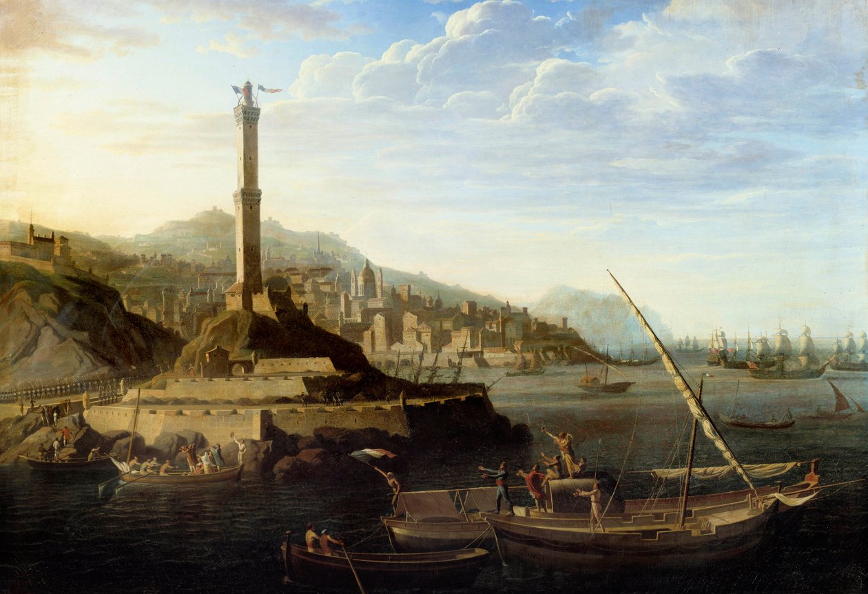 Napoleonskrigen: Inntreden i gener fra den franske hæren kommandert av general Miollis 24. juni 1800. Maleri av Jean Francois Hue (1751-1823) av Jean Francois Hue
