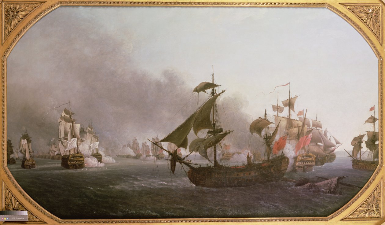 Sjøkamp utenfor Isle of Grenada, 6. juli 1779, 1788 av Jean Francois Hue