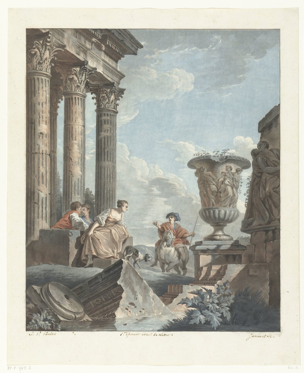 Gamle ruiner av Jean Francois Janinet