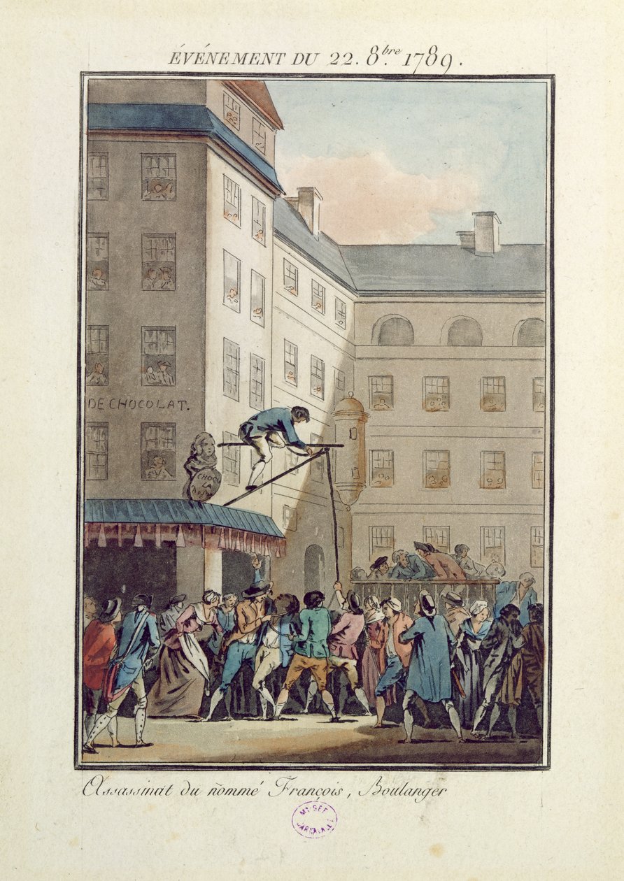 Hendelser den 22. oktober 1789: Henging av en mann ved navn Francois, en baker av Jean Francois Janinet