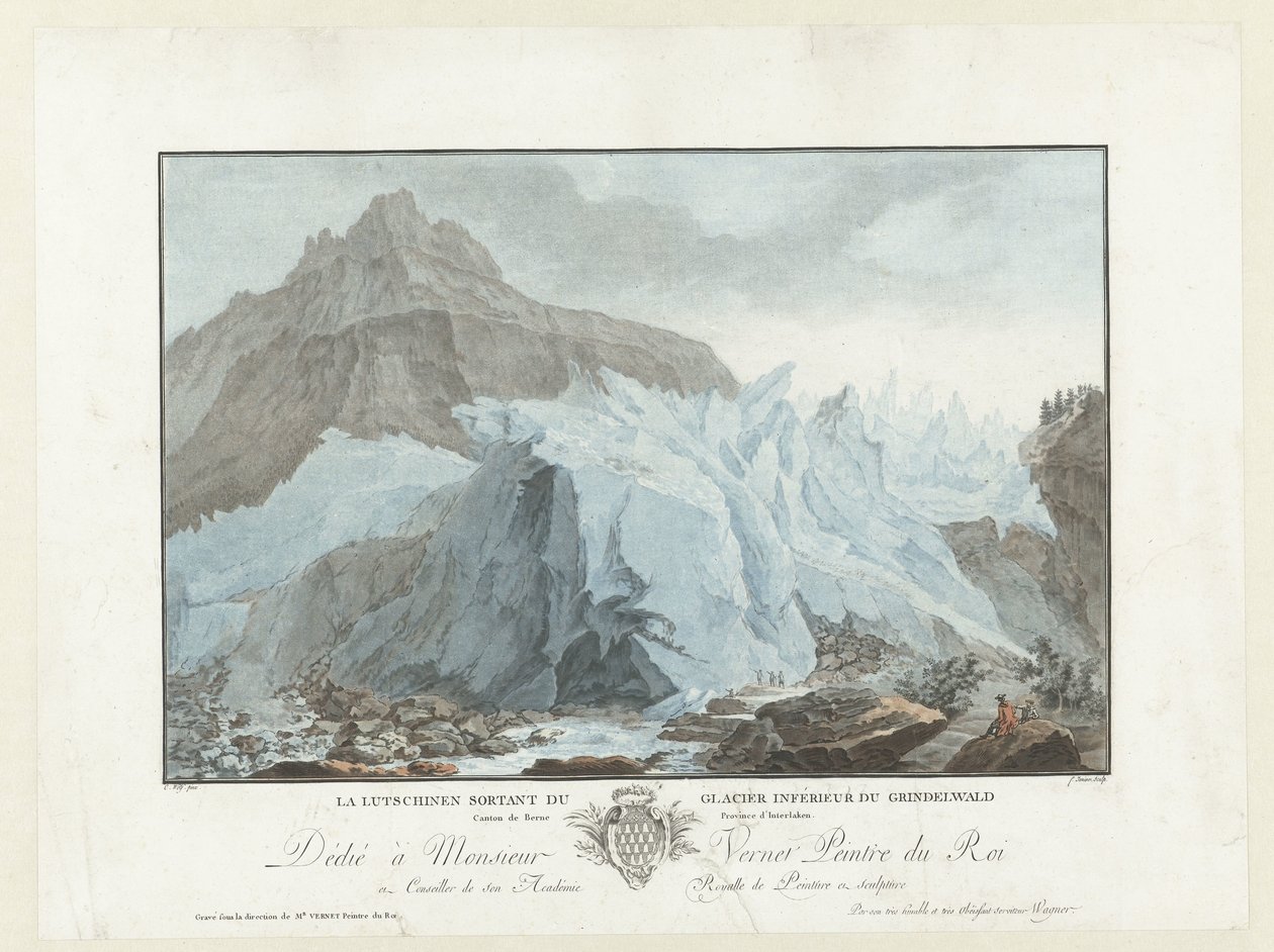 Gletsjer bij Grindelwald La Lutschinen sortant du glacier inférieur du Grindelwald. Canton de Berne Province d