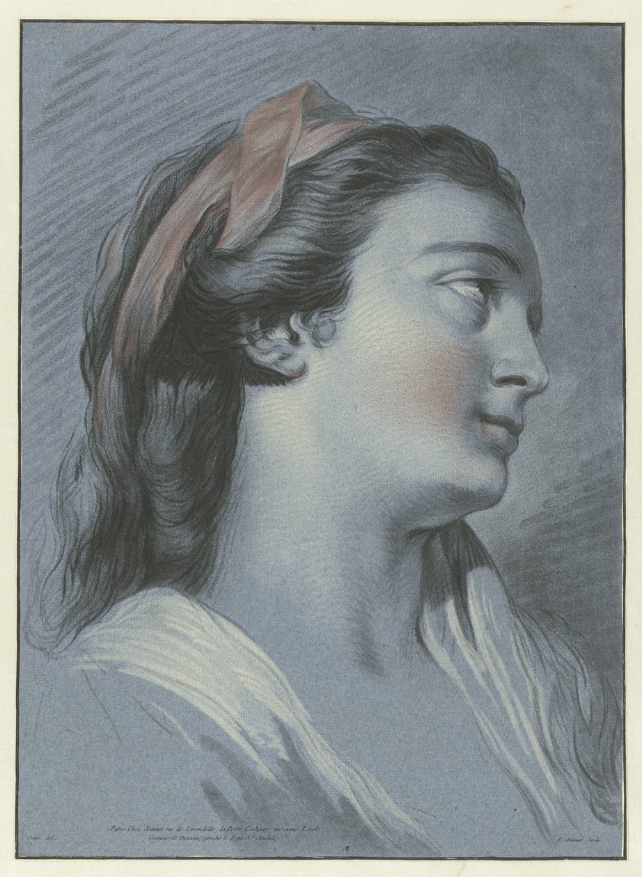 Hodet til en ung kvinne Tete de femme av Jean Francois Janinet