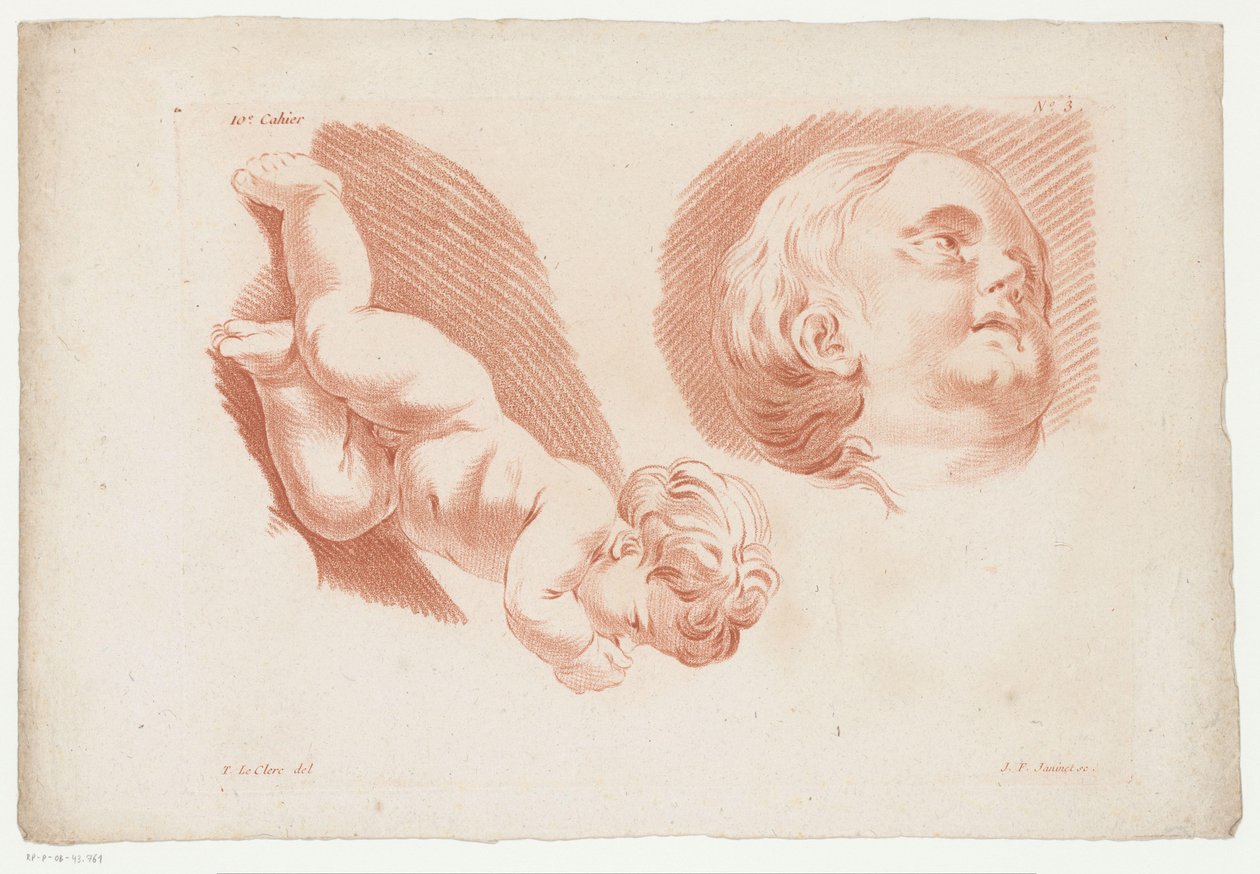 Peuter en hoofd van een kind Composities met menselijke lichaamsdelen (series title) Xe Cahier de principes du dessin d