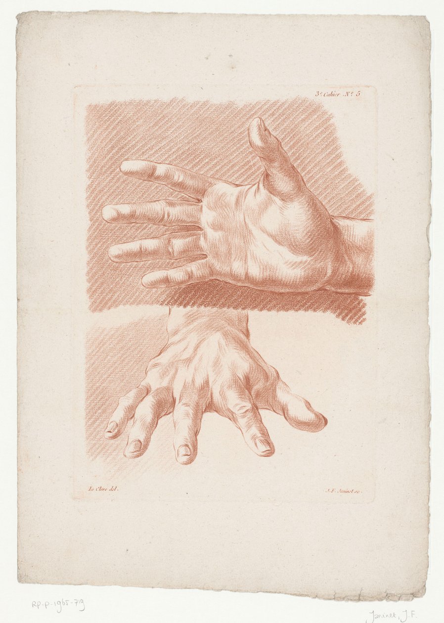 To hender Komposisjoner med menneskelige kroppsdeler (serietittel) IIIe Cahier de Principes de Dessins d