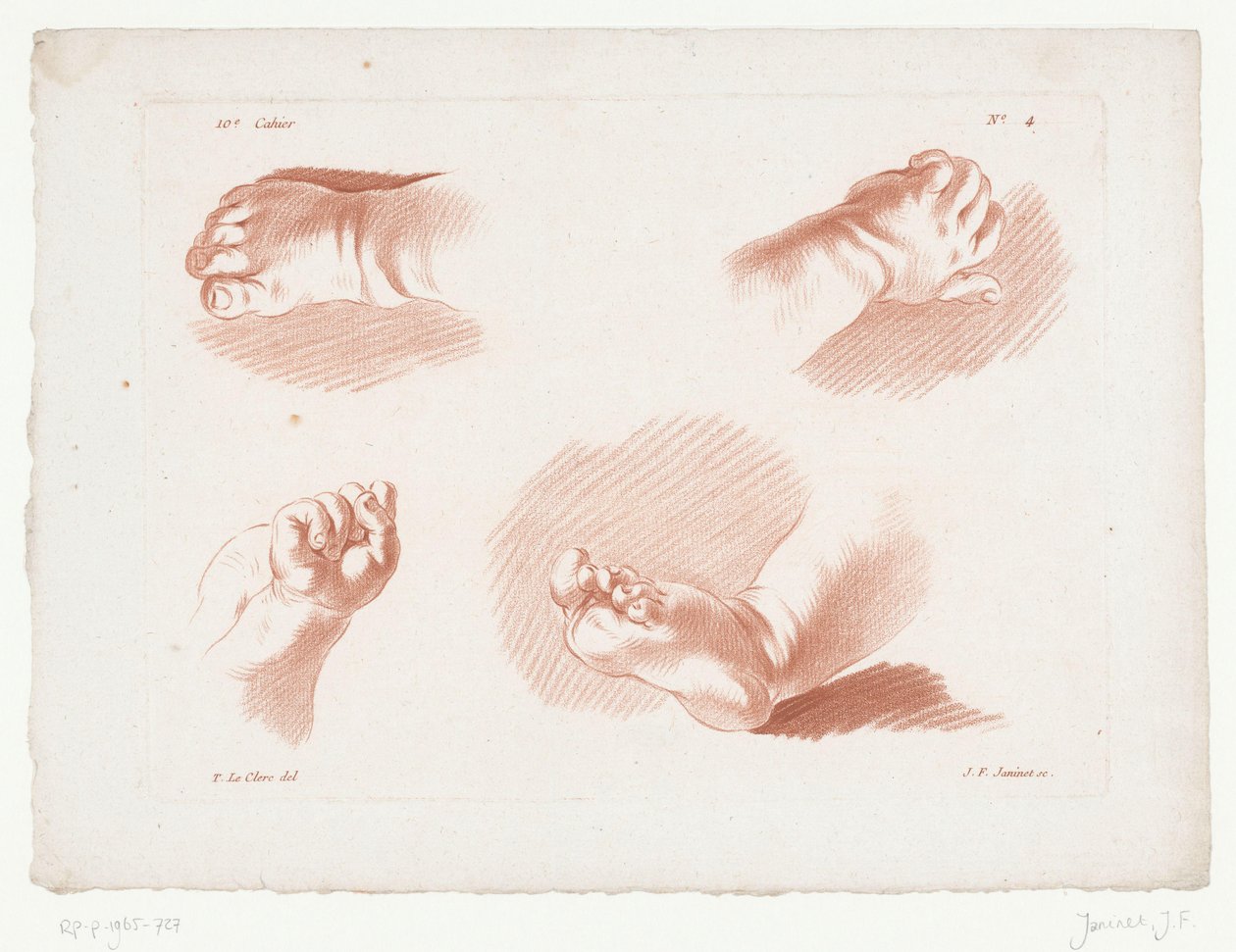 To barnehender og føtter Komposisjoner med deler av menneskekroppen (serietittel) Xe Cahier de princips du dessin d