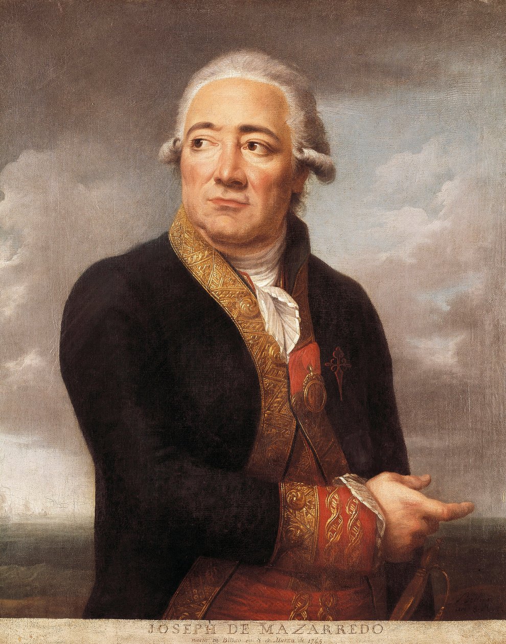 Portrett av spansk admiral Jose de Mazarredo Salazar (1745-1812), Maleri av Jean Francois Marie Bellier (1745-1836) 1783 Madrid. Sjøforsvarsmuseet av Jean Francois Marie Bellier