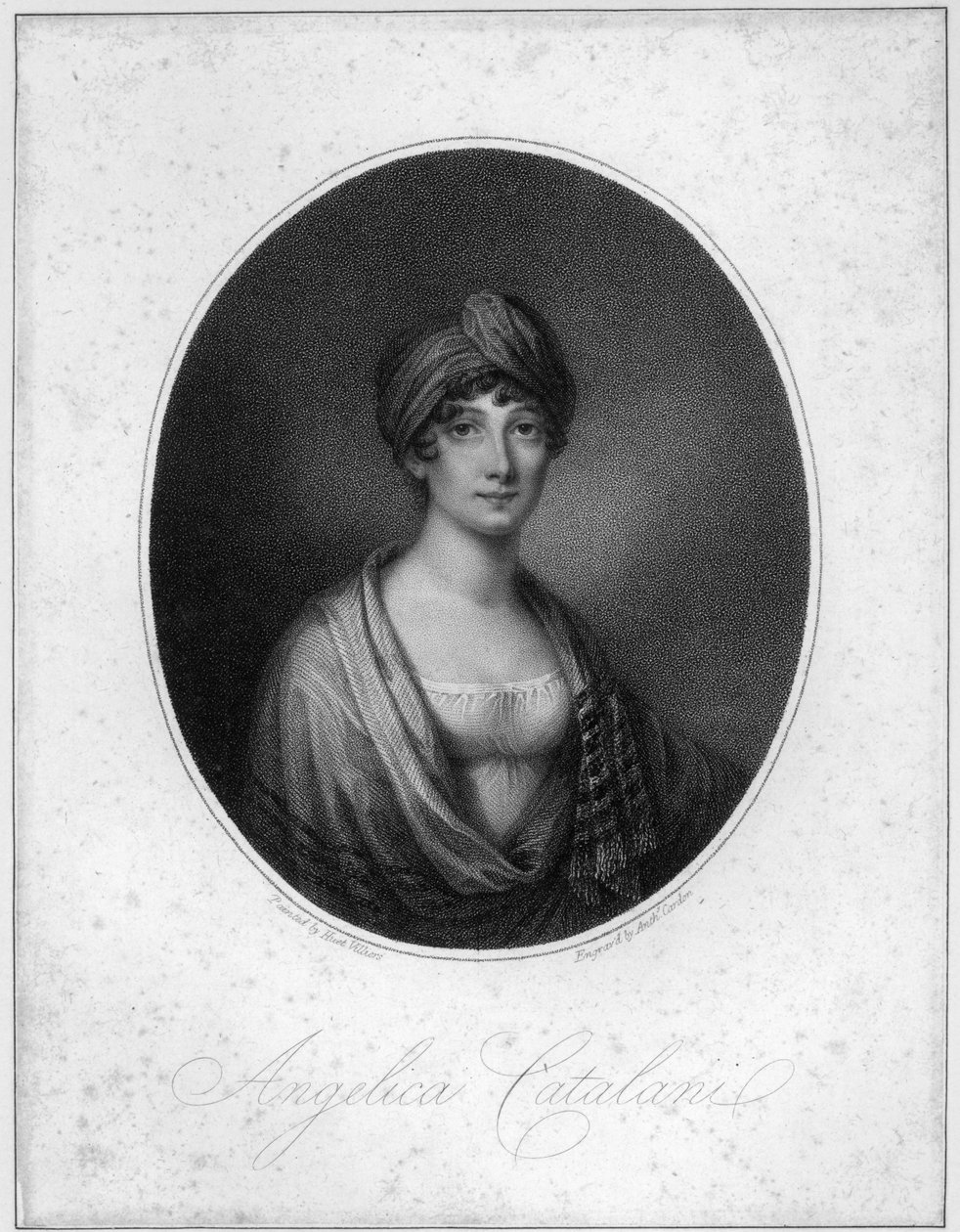 Angelica Catalani, gravert av Antoine Cardon av Jean Francois Marie Huet-Villiers