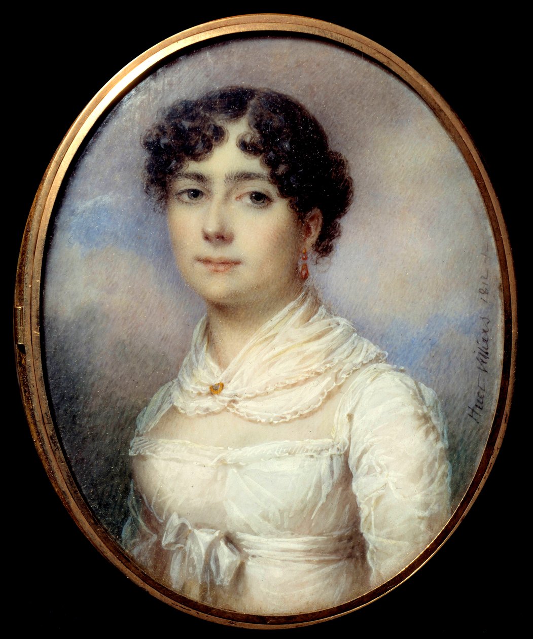 Portrett av det engelske eventyret Sophie Dawes, Barones of Feucheres av Jean Francois Marie Huet Villiers