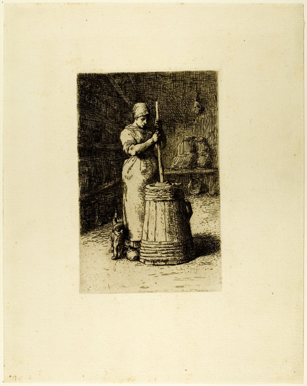 En kvinne som kjerrer av Jean Francois Millet