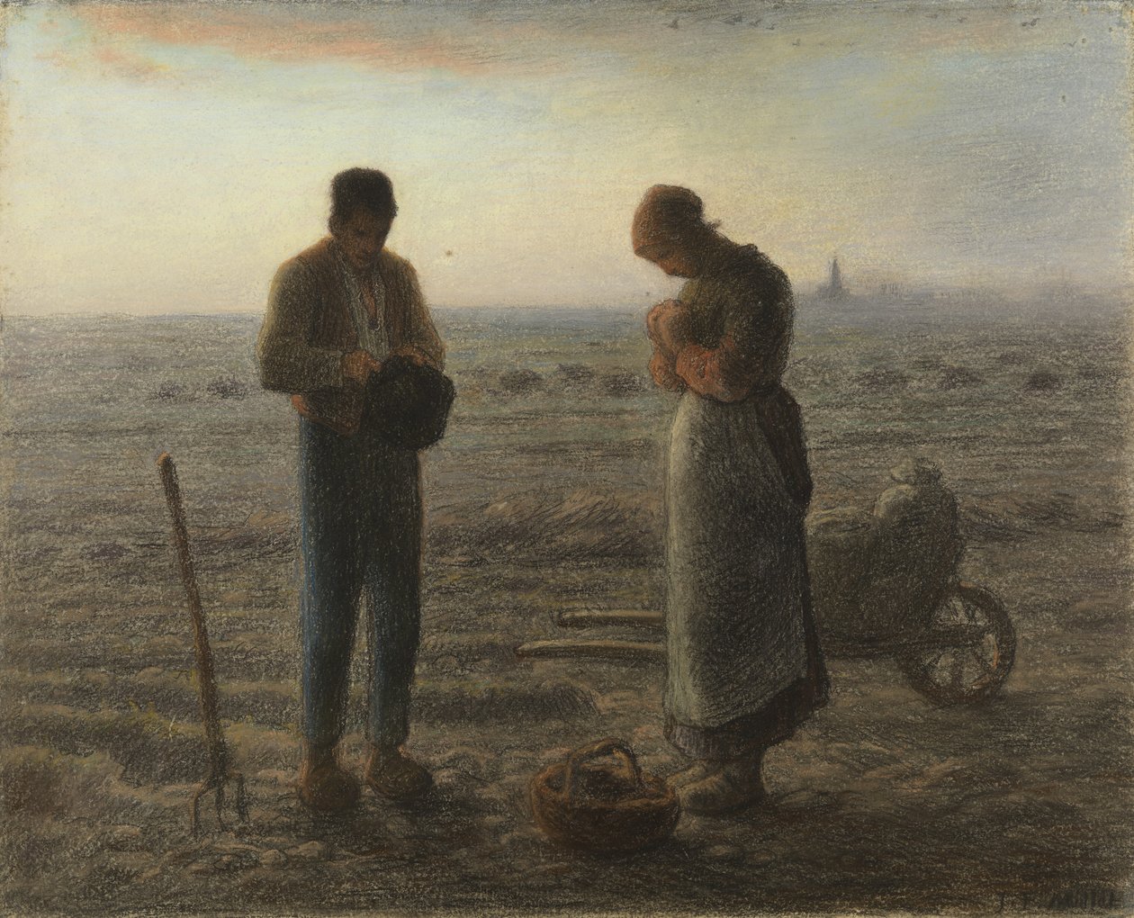 Angelus (pastell på papir) av Jean Francois Millet