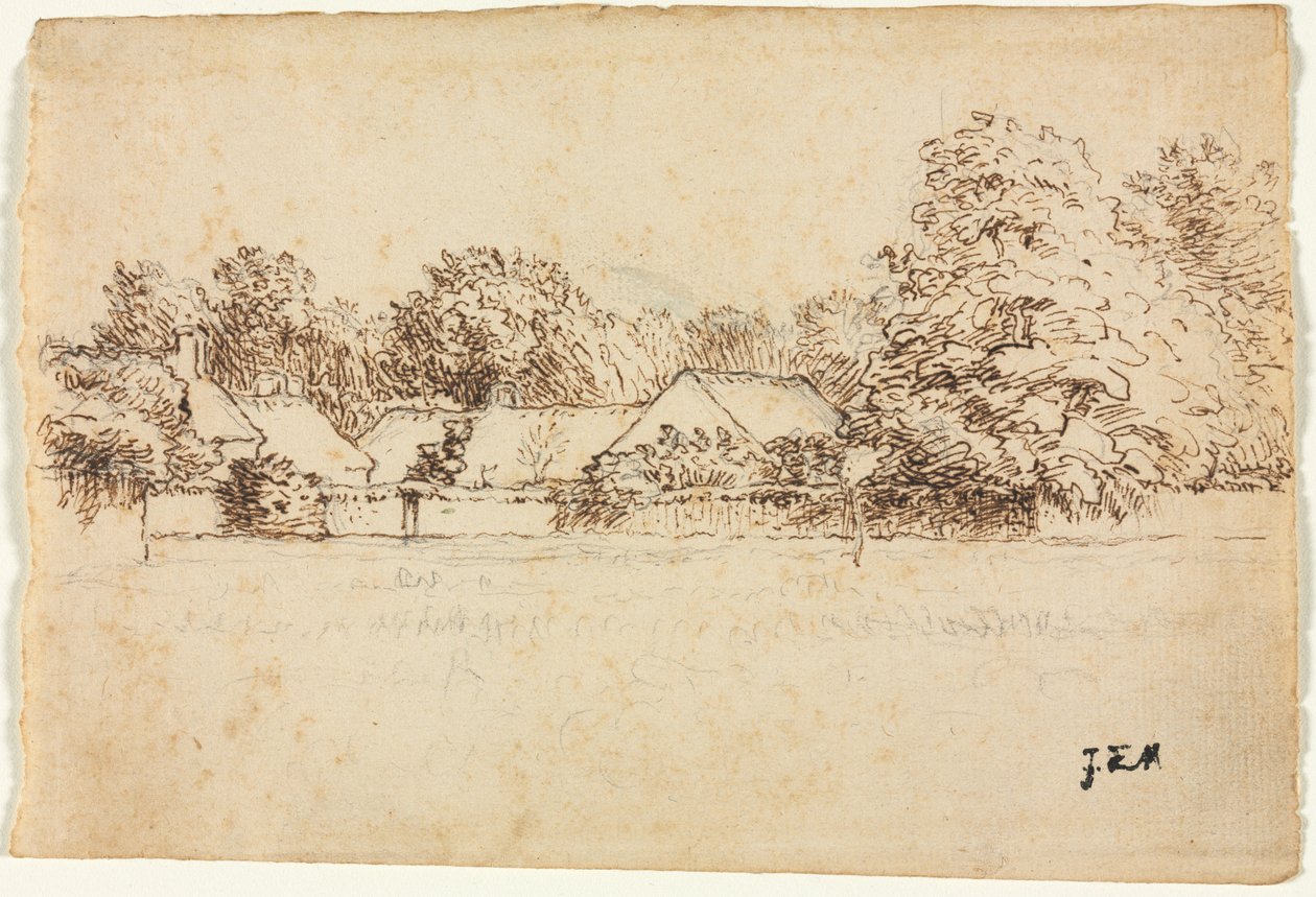 Hytter, 1870-1871. av Jean Francois Millet
