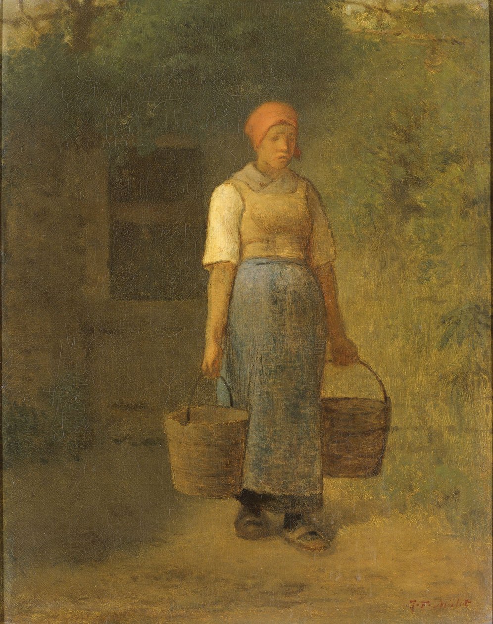 Pike som bærer vann, ca. 1855-60 av Jean Francois Millet