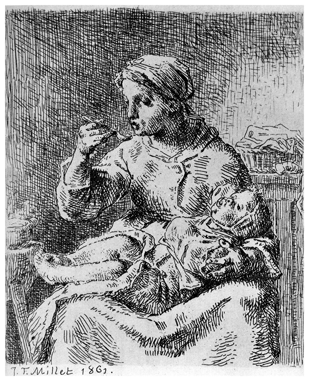 Grøten, 1861 1924 av Jean Francois Millet