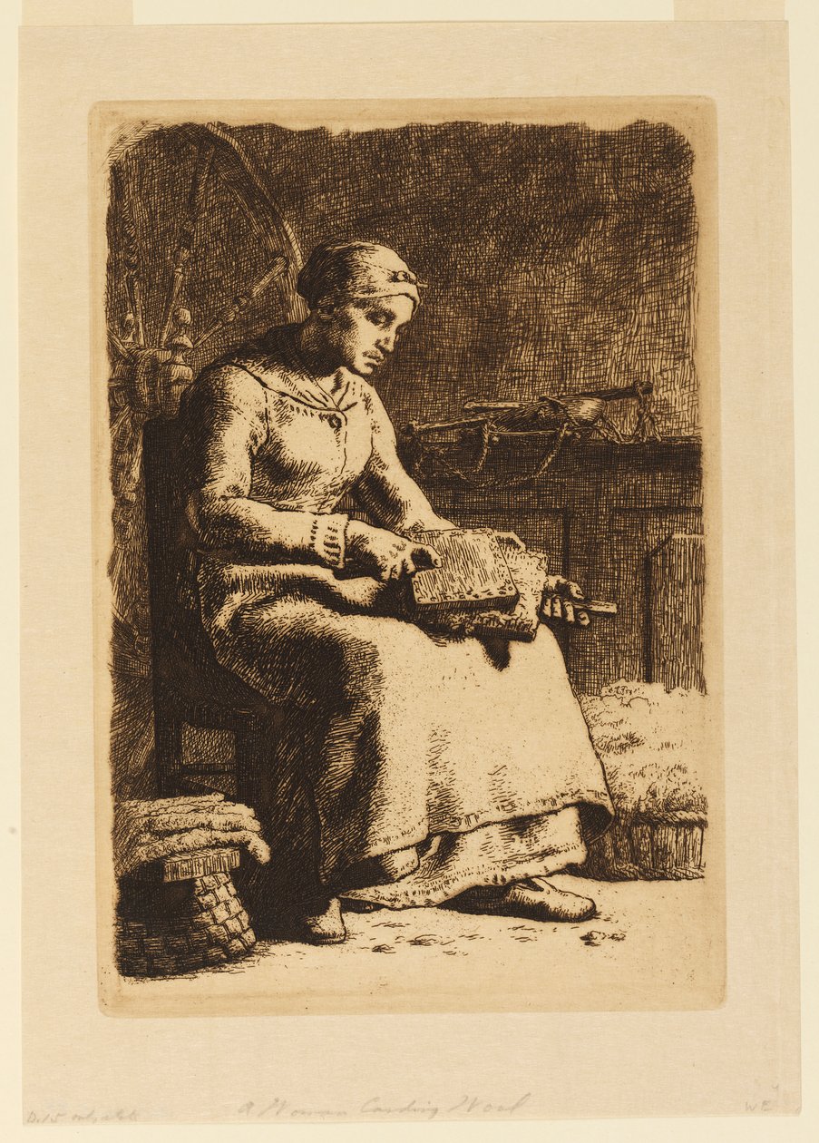 La Cardeuse (Ullkarten) av Jean Francois Millet