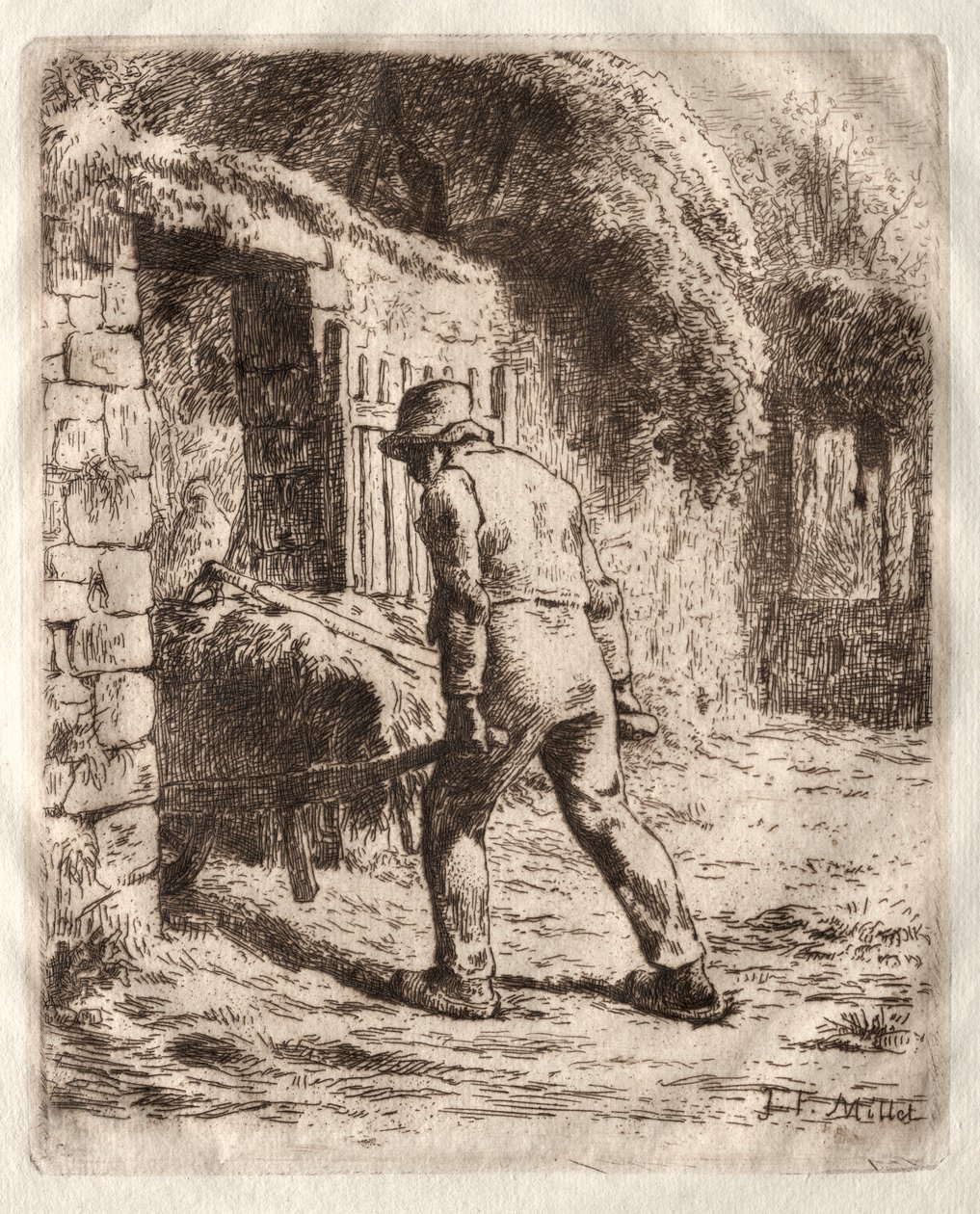 Bonde med trillebår av Jean Francois Millet