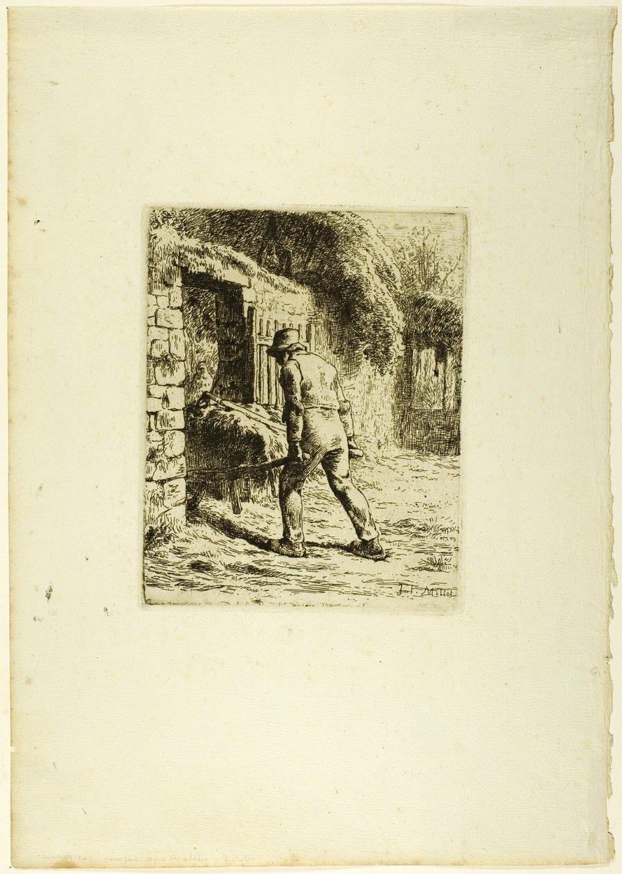 Bonde med trillebår av Jean Francois Millet
