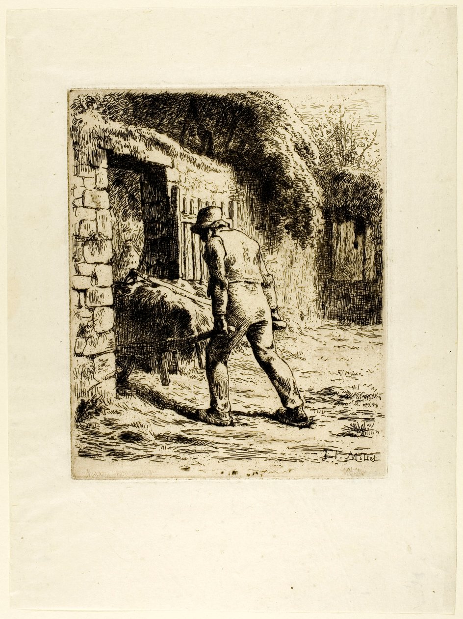 Bonde med trillebår av Jean Francois Millet