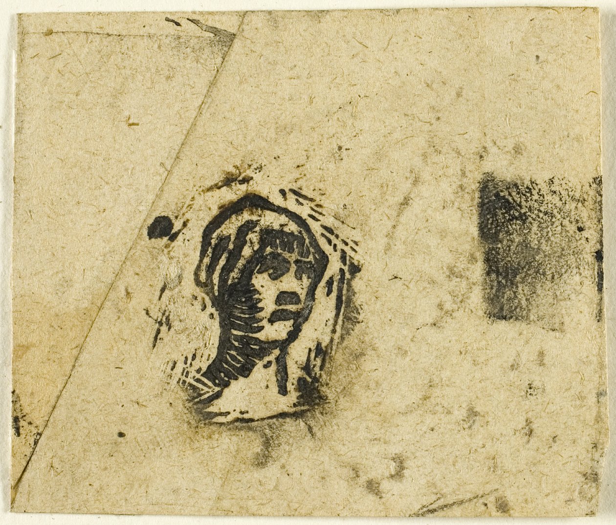 Skisser, fragment: Hodet til en kvinne som bærer et tørkle av Jean Francois Millet
