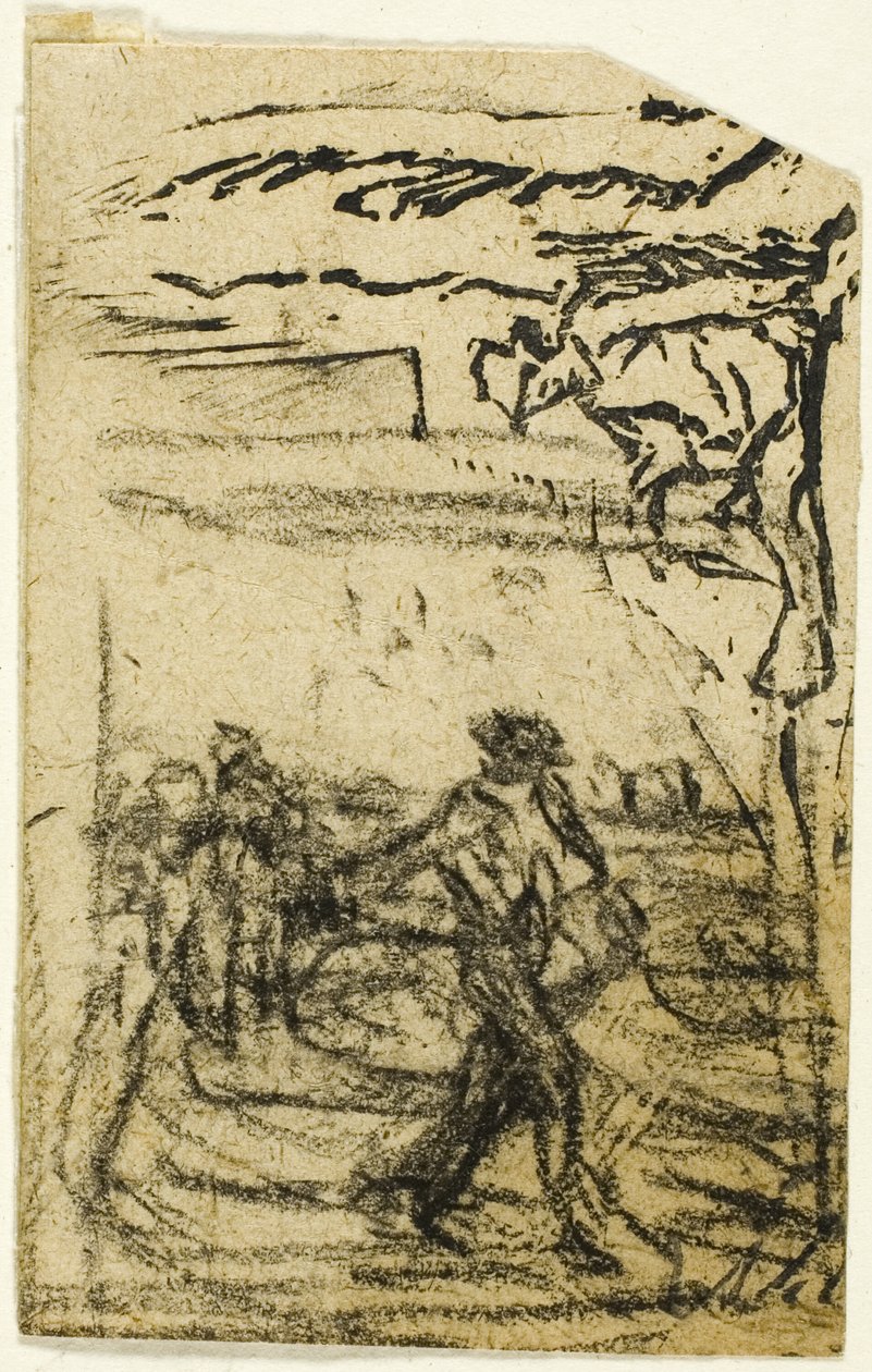 Skisser, Fragment: Bonde som sitter ved foten av et tre av Jean Francois Millet