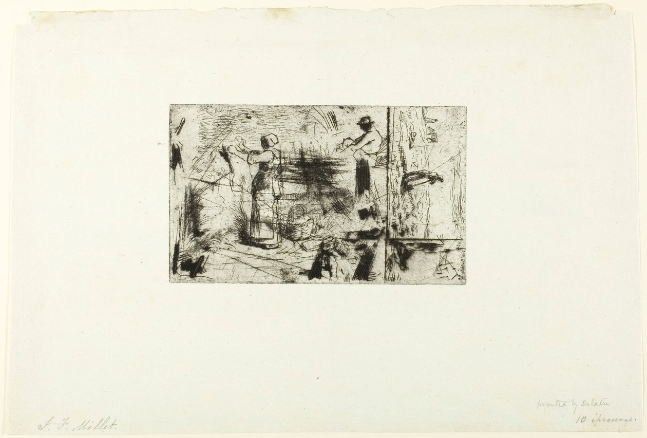 Skisser av tre emner av Jean Francois Millet
